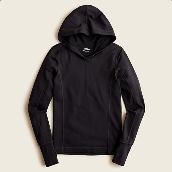 NWT J. Crew Women's Fitted Hoodie in Signature Flex - Black - Picture 1 of 3